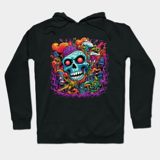 Psychedelic Skull, psychedelic art, dark psychedelic, trippy, trippy psychedelic artwork Hoodie